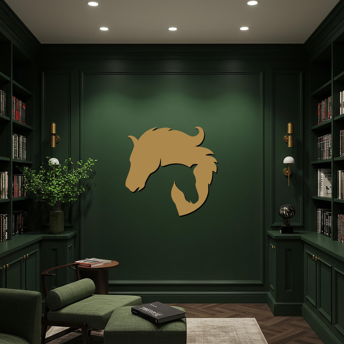 Horse Metal Wall Art, Modern Equine Silhouette Decor, Elegant Animal Inspired Steel Artwork for Living Room, Bedroom or Office Walls