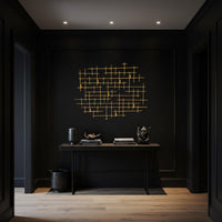 Abstract Geometric Metal Wall Art, Modern Minimalist Line Pattern Decor, Contemporary Industrial Style Artwork for Home or Office Walls 1