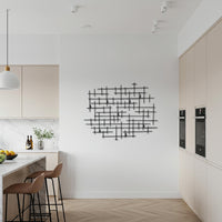 Abstract Geometric Metal Wall Art, Modern Minimalist Line Pattern Decor, Contemporary Industrial Style Artwork for Home or Office Walls 6