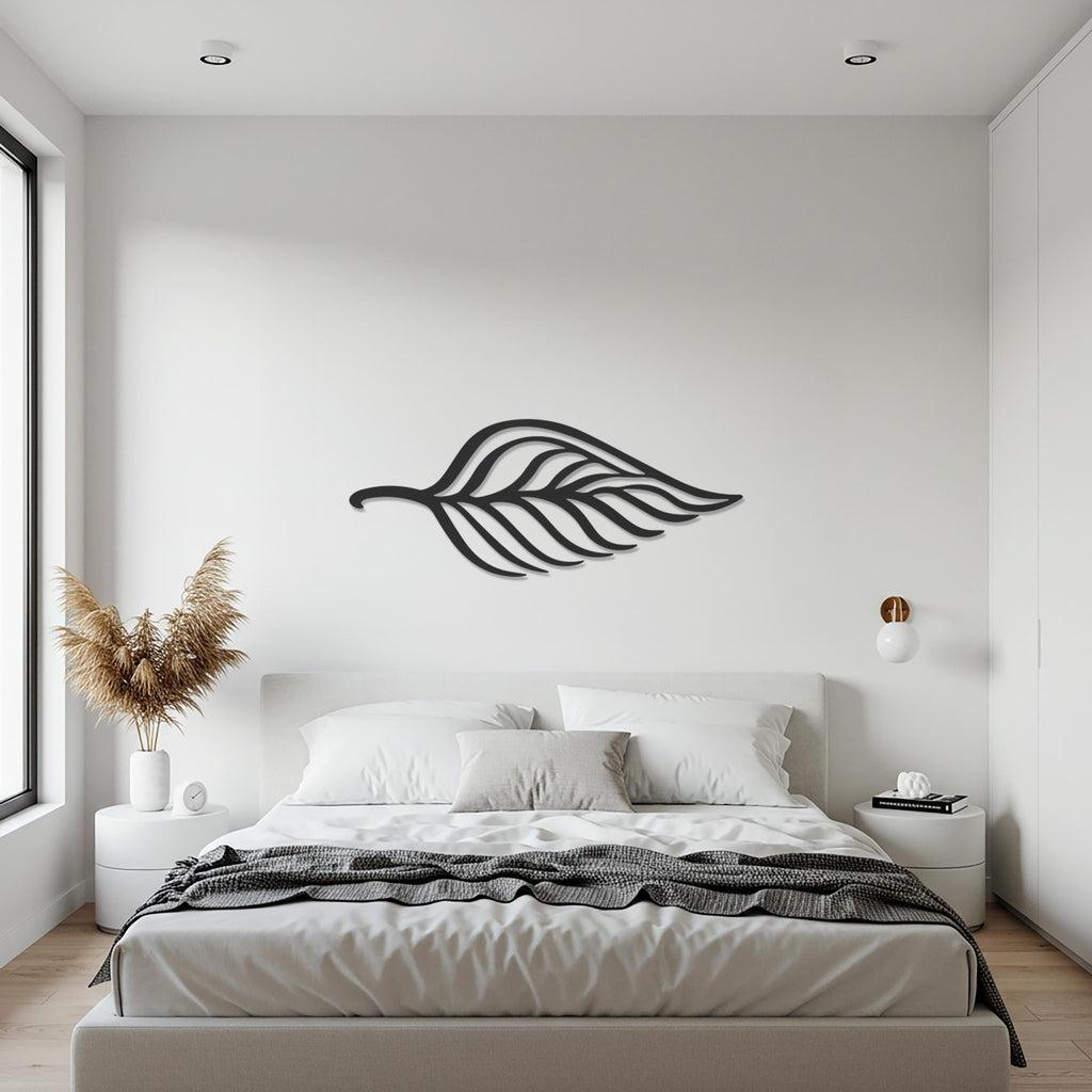 Leaf Metal Wall Art, Minimalist Botanical Metal Wall Decor, Modern Nature Inspired Steel Wall Hanging, Unique Gift for Housewarming