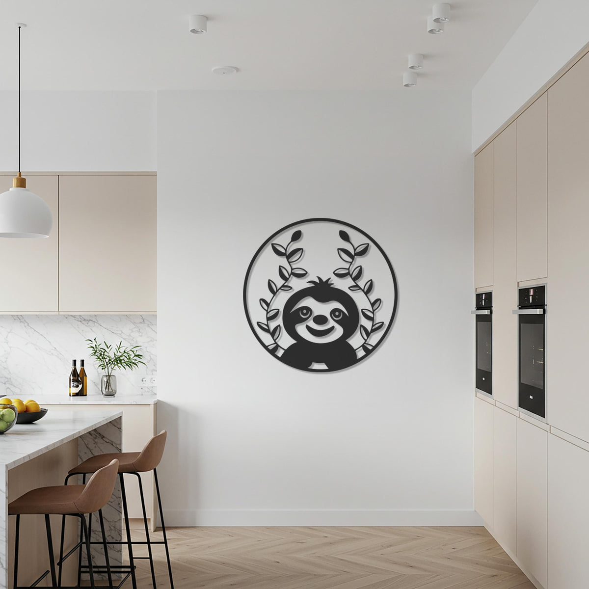 Sloth Metal Wall Art, Cute Animal Silhouette Steel Decor, Playful Nursery Wall Accent, Modern Animal Lover Gift for Kids and Families