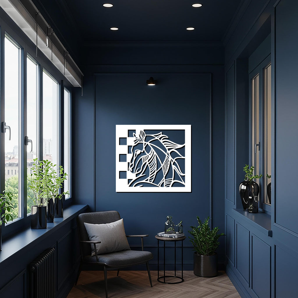 Horse Metal Wall Art, Abstract Horse Silhouette Steel Decor, Modern Equestrian Wall Accent, Unique Gift for Horse Lovers and Ranch Homes