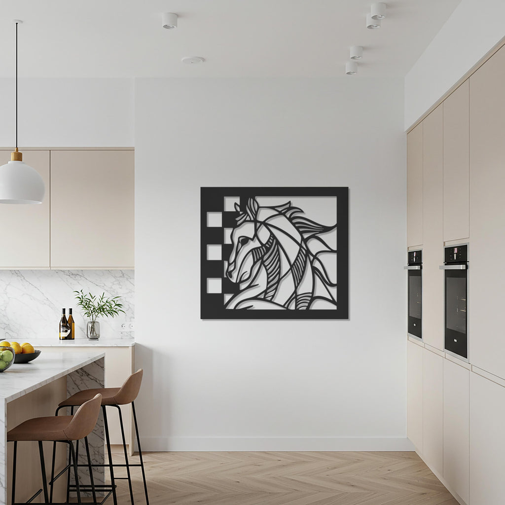 Horse Metal Wall Art, Abstract Horse Silhouette Steel Decor, Modern Equestrian Wall Accent, Unique Gift for Horse Lovers and Ranch Homes