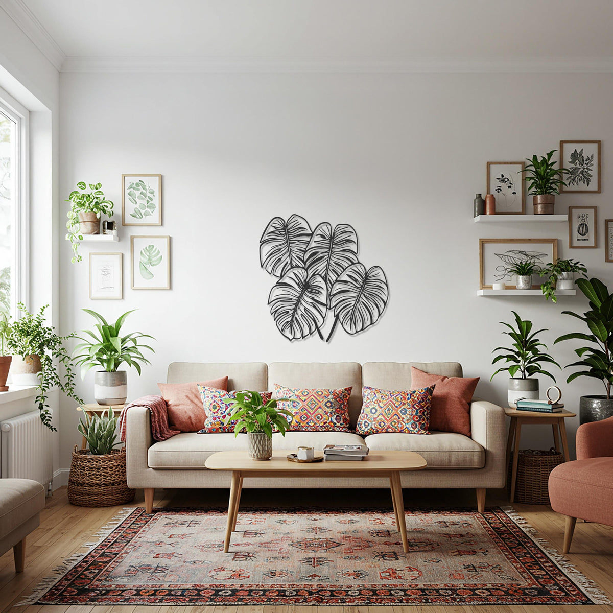 Monstera Leaf Metal Wall Art, Tropical Plant Steel Decor, Botanical Wall Hanging, Nature-Inspired Gift for Plant Lovers and Home Decor