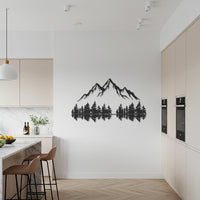 Mountain Landscape Metal Wall Art, Nature Inspired Mountain and Pine Forest Wall Decor, Rustic Steel Artwork for Modern Cabin Homes 6