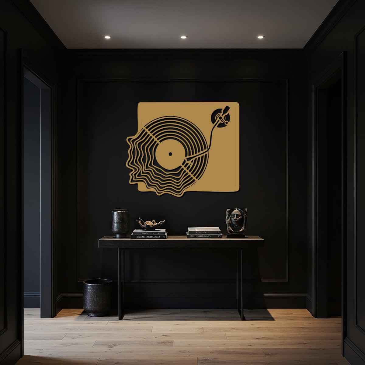 Vinyl Record Player Metal Wall Art, Retro Music Inspired Turntable Decor, Unique Steel Wall Hanging for Music Lovers & Stylish Homes