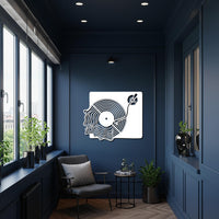 Vinyl Record Player Metal Wall Art, Retro Music Inspired Turntable Decor, Unique Steel Wall Hanging for Music Lovers & Stylish Homes 3