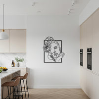Modern Woman Line Art Metal Wall Decor, Abstract Face with Floral Design, Minimalist Steel Artwork for Home, Gift for Art & Design Lovers 6