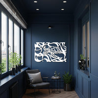 Sea Turtle Metal Wall Art, Ocean Inspired Minimalist Steel Wall Decor, Modern Marine Animal Silhouette Artwork for Coastal Home Style 3