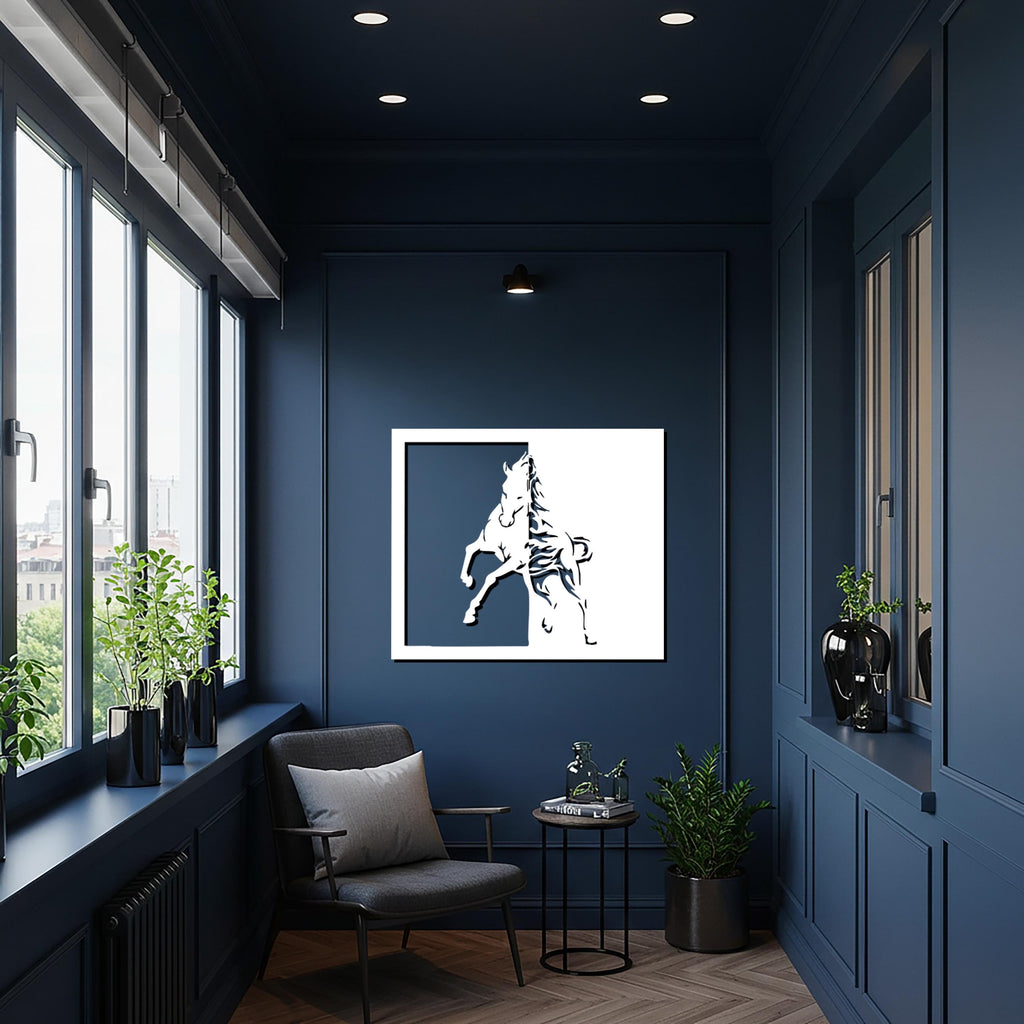 Horse Metal Wall Art, Minimalist Horse Silhouette Steel Wall Decor, Modern Equine Wall Accent for Living Room, Bedroom or Office