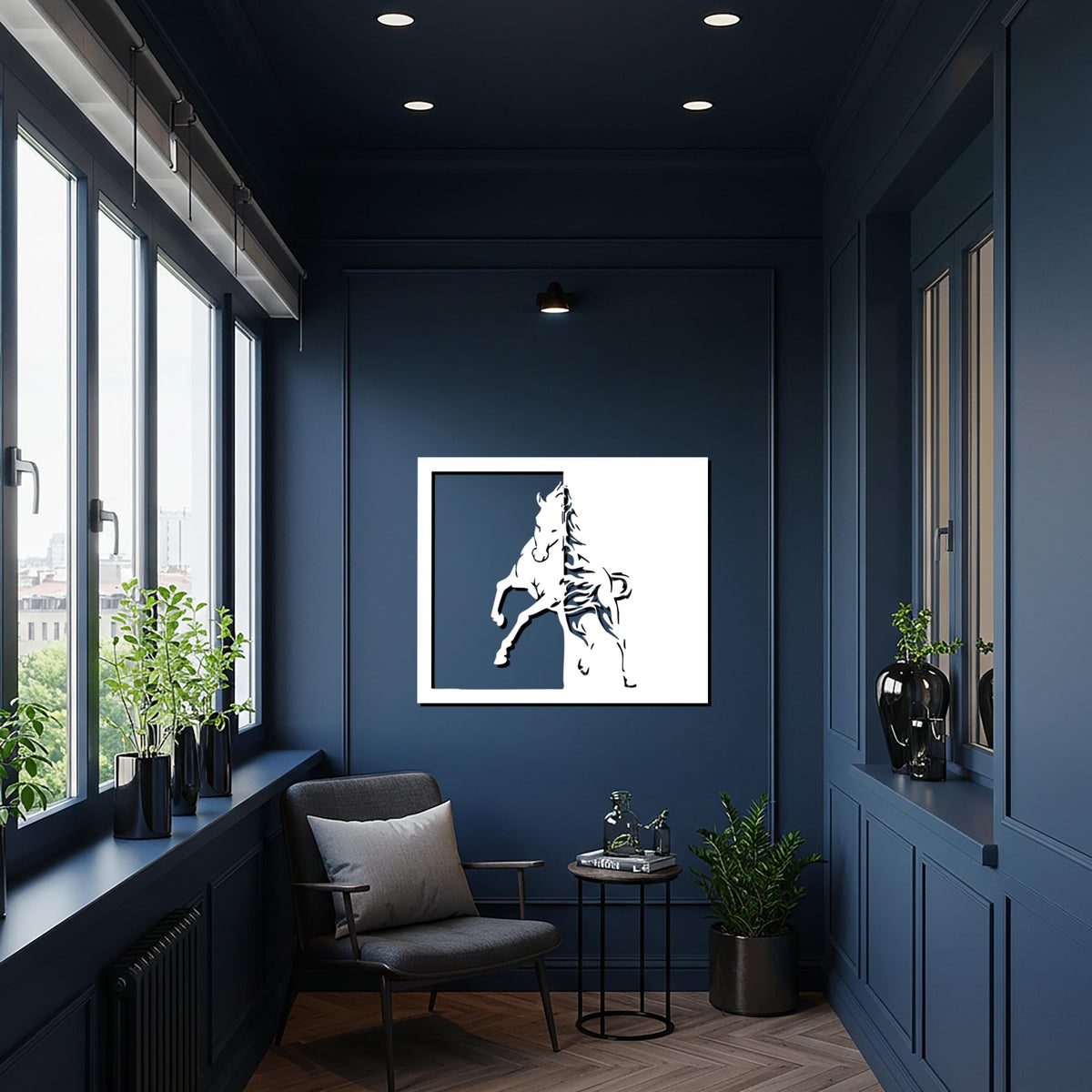Horse Metal Wall Art, Minimalist Horse Silhouette Steel Wall Decor, Modern Equine Wall Accent for Living Room, Bedroom or Office