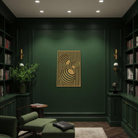 Geometric Abstract Metal Wall Art, Modern Optical Illusion Steel Panel, Bold Black Striped Home Decor for Contemporary Interiors 2