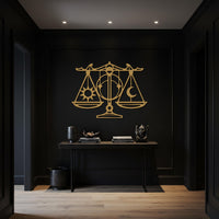 Balance Scales, Sun and Moon Metal Wall Art, Spiritual Justice Symbol, Modern Abstract Decor, Unique Gift for Harmony and Home Design 5