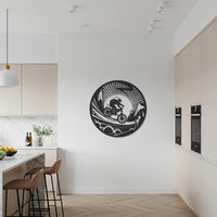 Mountain Bike Metal Wall Art, Cyclist Adventure Decor, Modern Outdoor Sports Sculpture, Minimalist Round Wall Decoration for Home & Office 6
