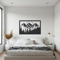 Mountain Landscape Metal Wall Art, Nature Inspired Decor, Rustic Cabin Wall Sculpture, Modern Rectangular Wall Hanging for Living Room