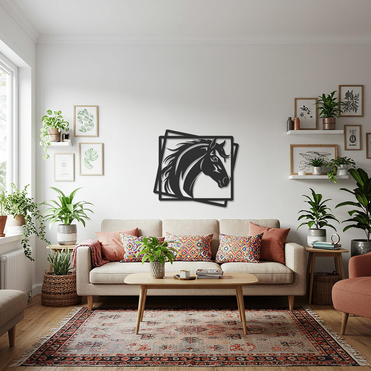 Horse Metal Wall Art, Modern Animal Sculpture, Equestrian Home Decor, Rustic Horse Head Wall Hanging, Contemporary Farmhouse Decoration