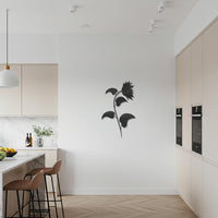Sunflower Metal Wall Art, Modern Floral Metal Decor, Minimalist Black Flower Design, Elegant Nature Inspired Artwork for Stylish Homes 6