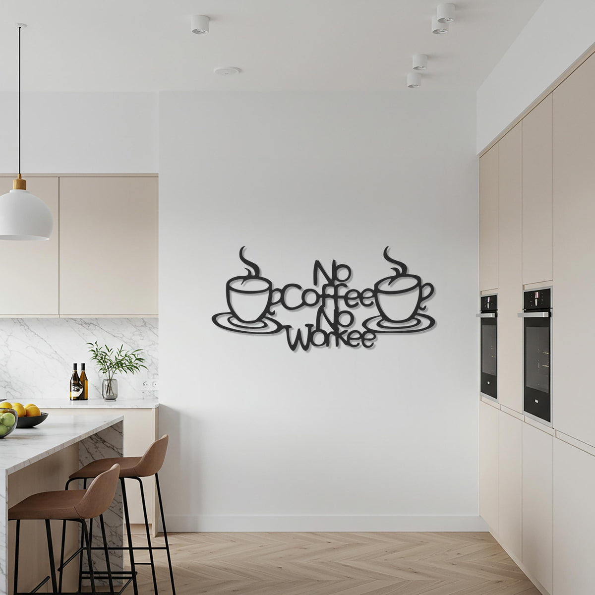 No Coffee No Workee, Funny Coffee Metal Wall Art, Kitchen Coffee Sign, Modern Coffee Bar Decoration, Unique Coffee Lover Gift Decor Piece