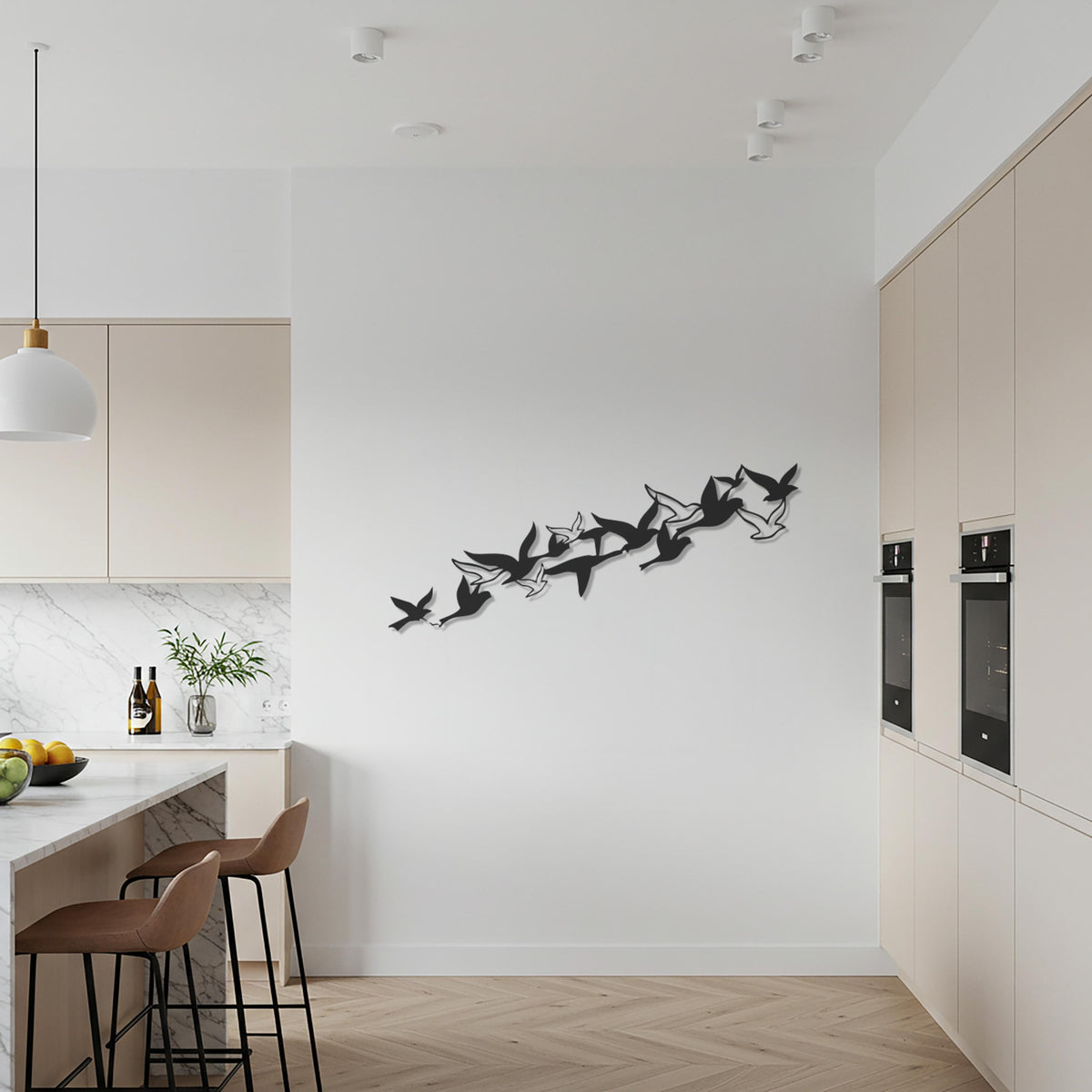Bird Metal Wall Art, Modern Flying Birds Metal Decor, Abstract Black Wall Sculpture, Minimalist Nature Inspired Home Artwork Design
