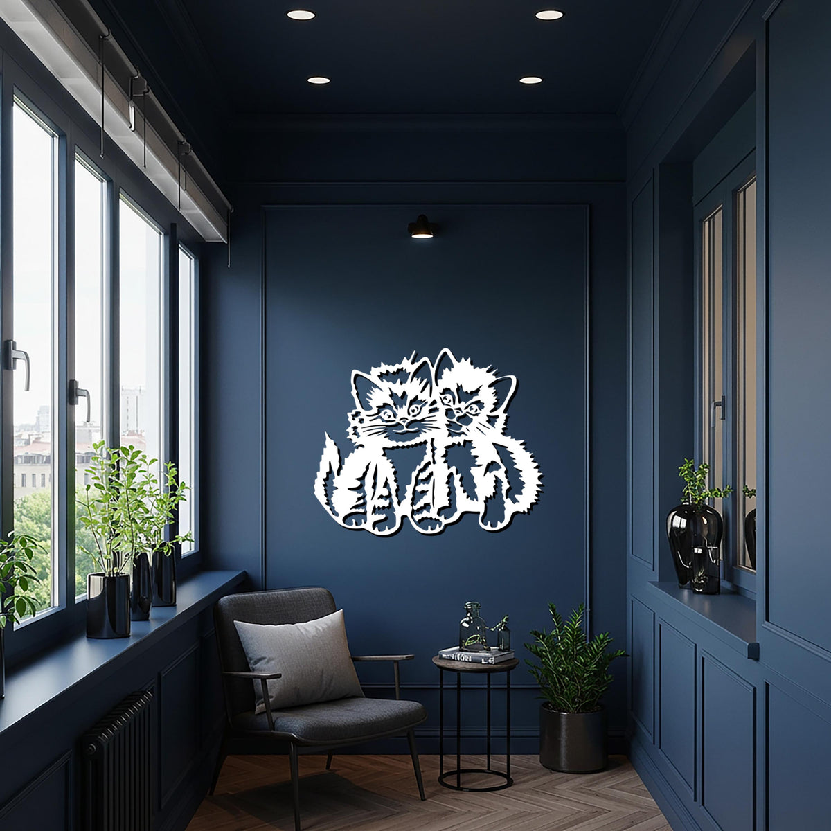 Cute Cat Wall Art, Metal Kitten Decor, Playful Cat Lover Gift for Modern Homes, Pet Inspired Wall Accent for Living Spaces and Bedrooms