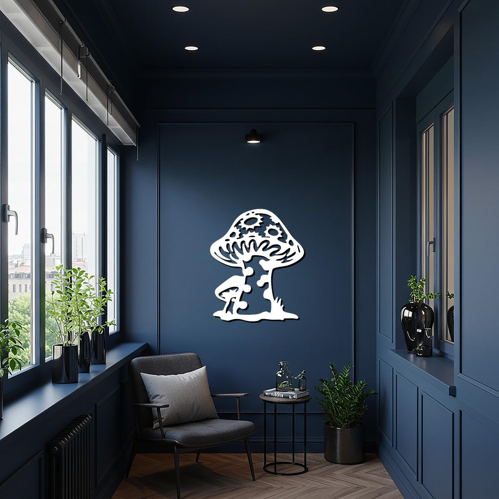 Mushroom Metal Wall Art, Unique Nature Inspired Wall Sculpture, Modern Abstract Mushroom Design for Kitchen, Dining Room or Living Spaces