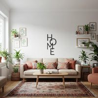 Home Metal Wall Art, Modern Minimalist Vertical Letter Design, Elegant Black Metal Home Sign for Entryway, Kitchen or Cozy Living Spaces 4