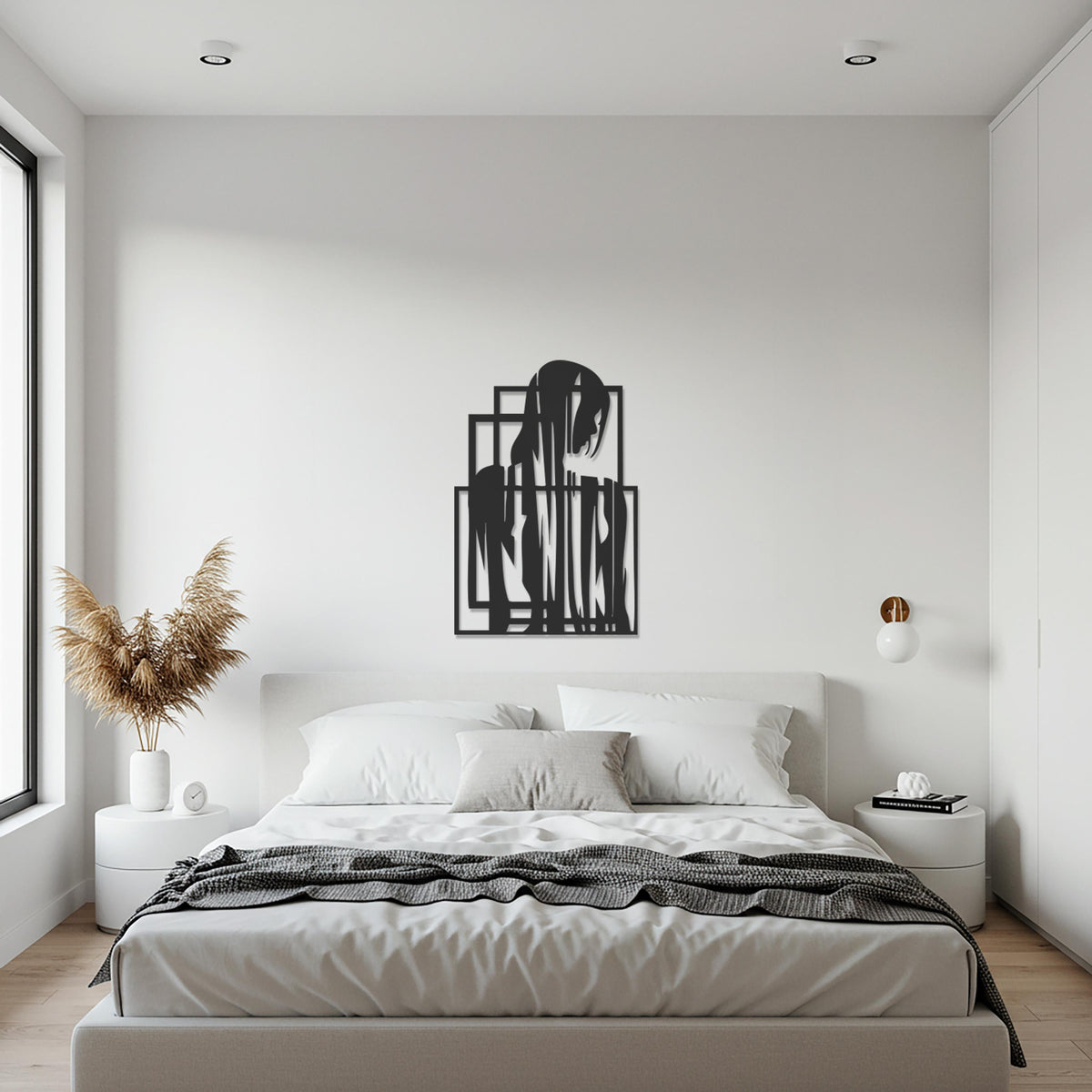 Abstract Woman Metal Wall Art, Modern Silhouette Metal Decor, Minimalist Female Figure Artwork, Contemporary Metal Wall Sculpture for Home