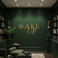 Wake Up Metal Wall Art, Modern Motivational Word Sign, Bold Black Typography Metal Decor, Inspirational Wall Sculpture for Home or Office 5