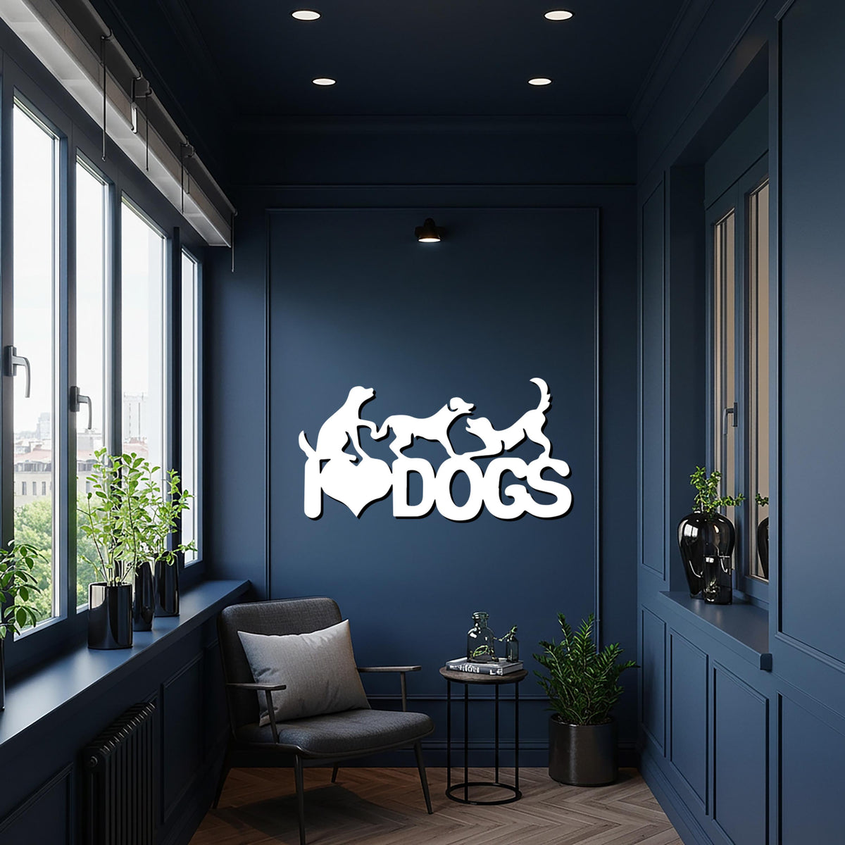 DOGS Metal Wall Sign, Custom Dog Silhouette Art, Pet Groomer Wall Decor, Veterinary Clinic Office Sign, Dog Lover Gift Idea