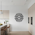 Personalized Mandala Name Metal Wall Art, Floral Custom Round Sign, Boho Style Decorative Accent for Bedroom, Entryway, Kitchen Wall