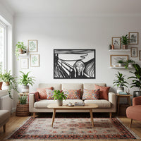 The Scream Metal Wall Art, Abstract Expressionist Wall Decor, Edvard Munch Inspired Artwork, Modern Black Metal Wall Hangings, Gift for Home 1