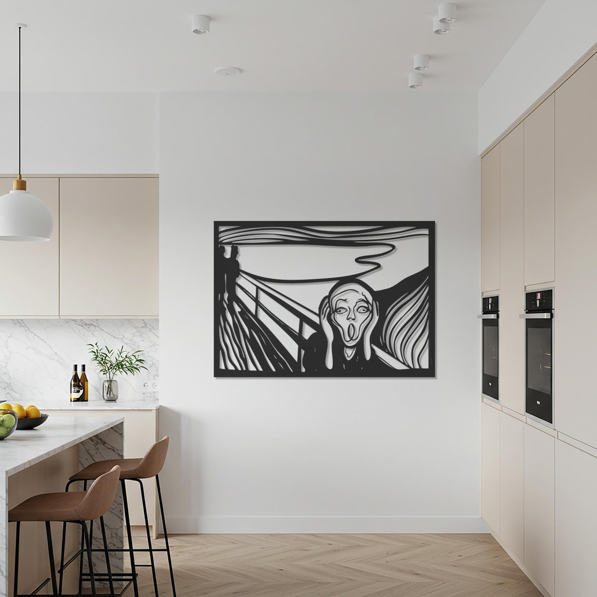 The Scream Metal Wall Art, Abstract Expressionist Wall Decor, Edvard Munch Inspired Artwork, Modern Black Metal Wall Hangings, Gift for Home