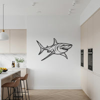 Shark Metal Wall Art, Ocean Predator Decor, Nautical Black Metal Artwork, Modern Shark Silhouette Wall Hanging, Gift for Ocean Lovers 4