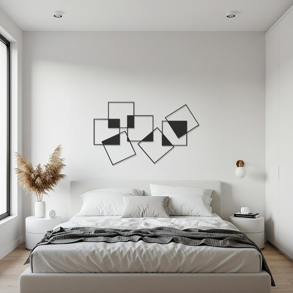 Geometric Metal Wall Art, Modern Abstract Wall Decor, Minimalist Metal Wall Hangings, Contemporary Geometric Artwork, Gift for Home