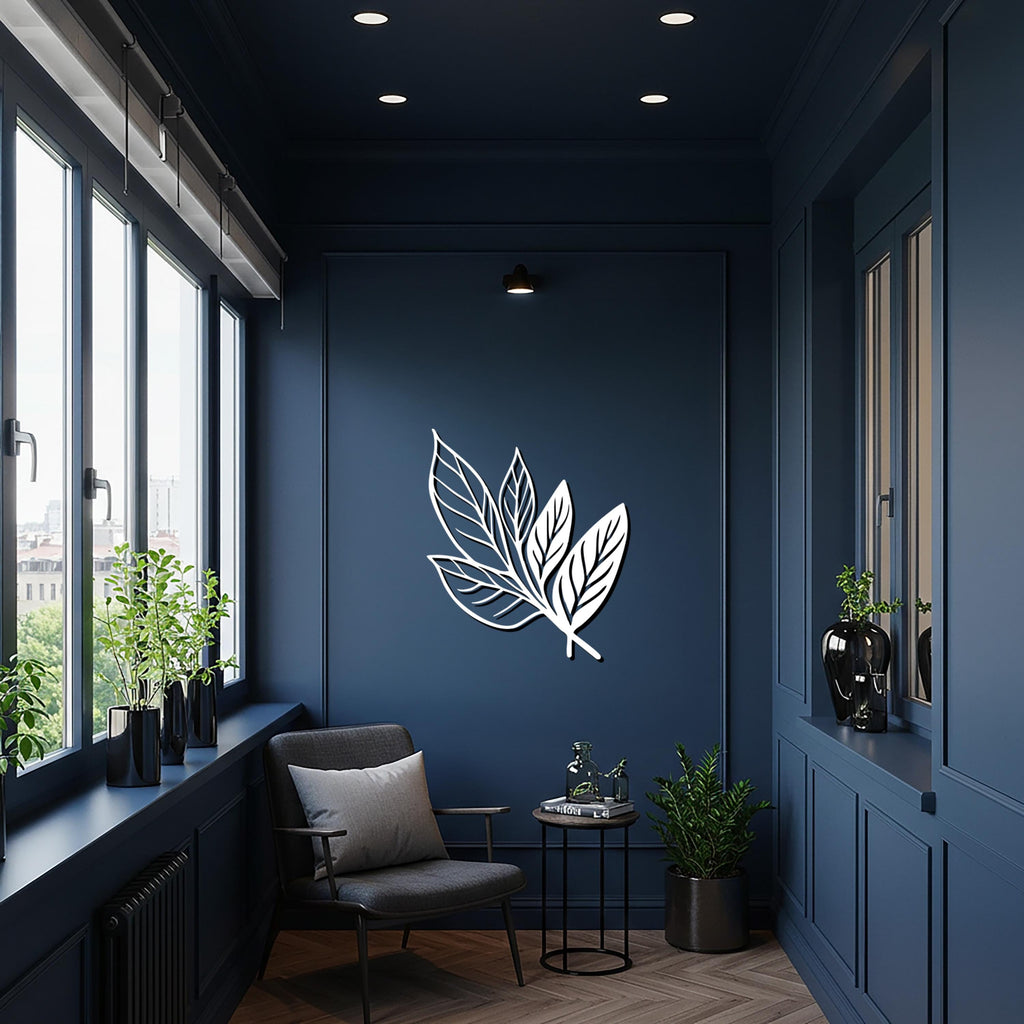 Leaf Metal Wall Art, Botanical Metal Wall Decor, Nature Inspired Wall Hangings, Minimalist Metal Art, Gift for Home, Modern Home Decor