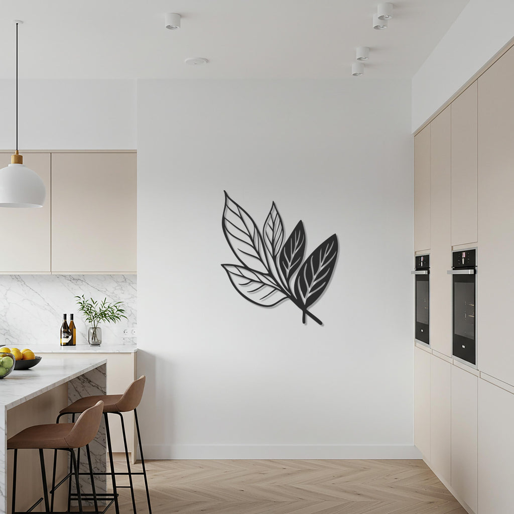Leaf Metal Wall Art, Botanical Metal Wall Decor, Nature Inspired Wall Hangings, Minimalist Metal Art, Gift for Home, Modern Home Decor