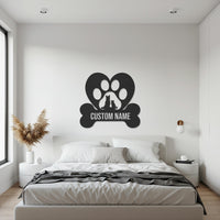 Custom Name Pet Paw Metal Wall Art, Personalized Dog Cat Wall Decor, Custom Pet Name Metal Sign, Pet Memorial Gift for Dog Lovers 3