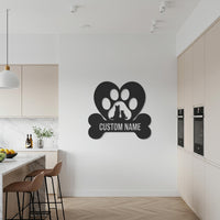 Custom Name Pet Paw Metal Wall Art, Personalized Dog Cat Wall Decor, Custom Pet Name Metal Sign, Pet Memorial Gift for Dog Lovers 5