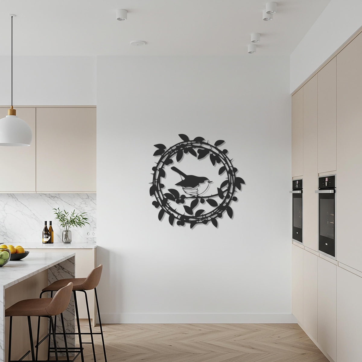 Bird Metal Wall Art, Nature Inspired Wall Decor, Nest and Tree Branch Wall Hanging, Rustic Metal Artwork, Gift for Home, Modern Wall Decor