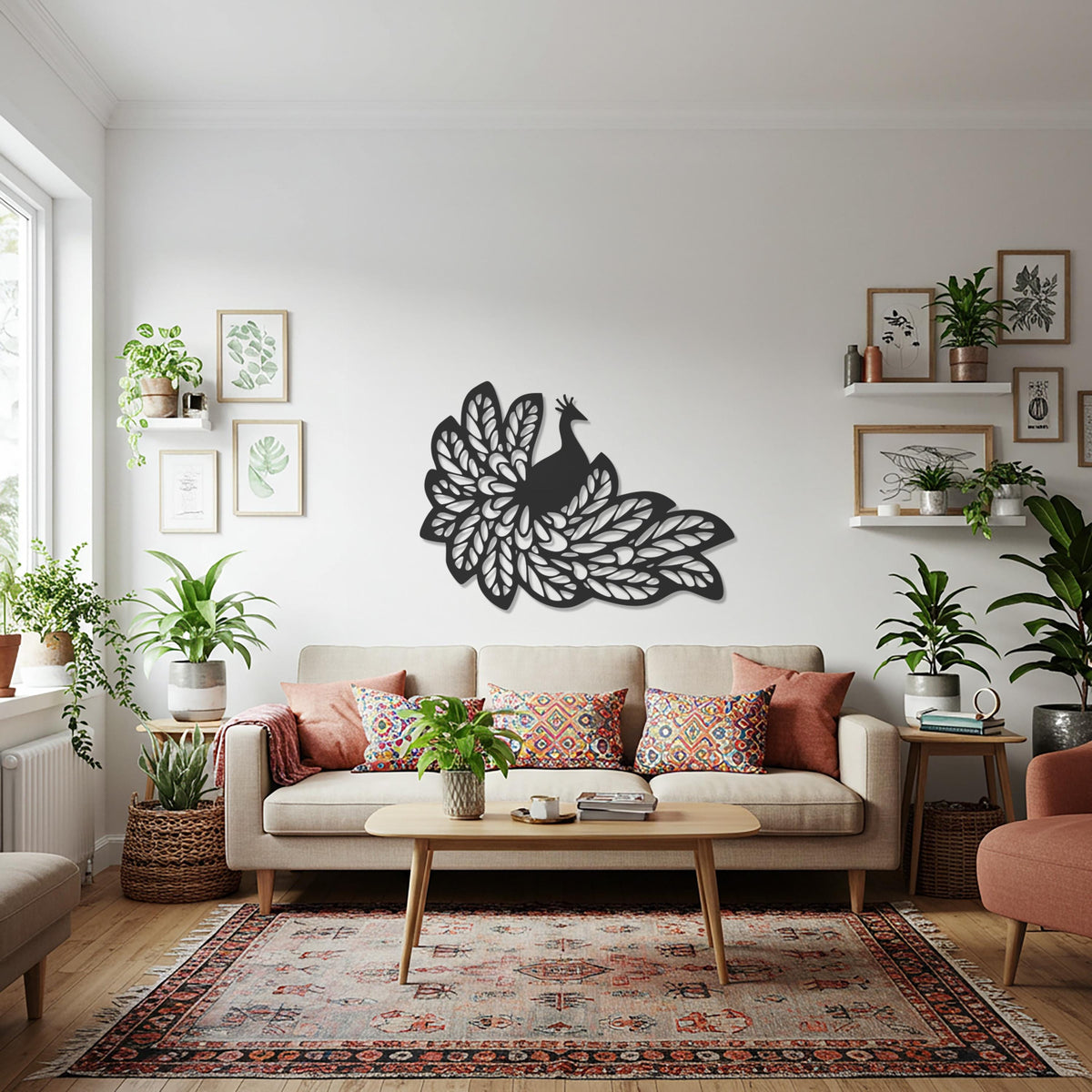 Peacock Metal Wall Art, Elegant Bird Wall Decor, Modern Metal Peacock Sculpture, Nature Inspired Wall Art for Living Room or Bedroom