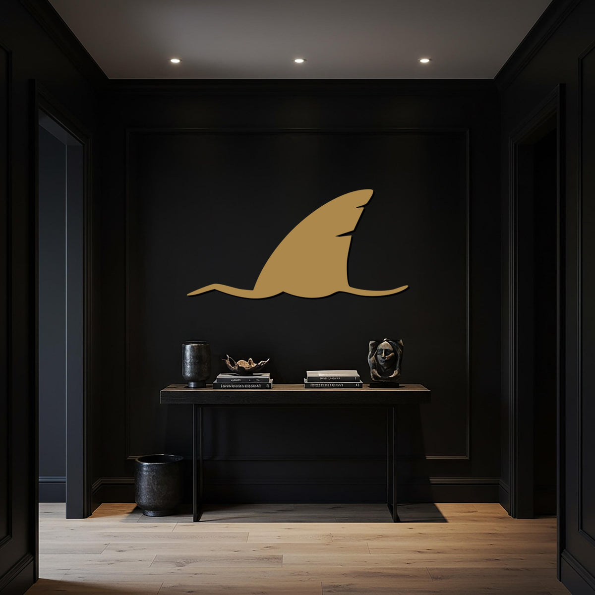 Shark Metal Wall Art, Modern Ocean Inspired Wall Decor, Nautical Sea Life Wall Sculpture, Minimalist Shark Design for Kitchen or Living Room