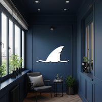 Shark Metal Wall Art, Modern Ocean Inspired Wall Decor, Nautical Sea Life Wall Sculpture, Minimalist Shark Design for Kitchen or Living Room 3