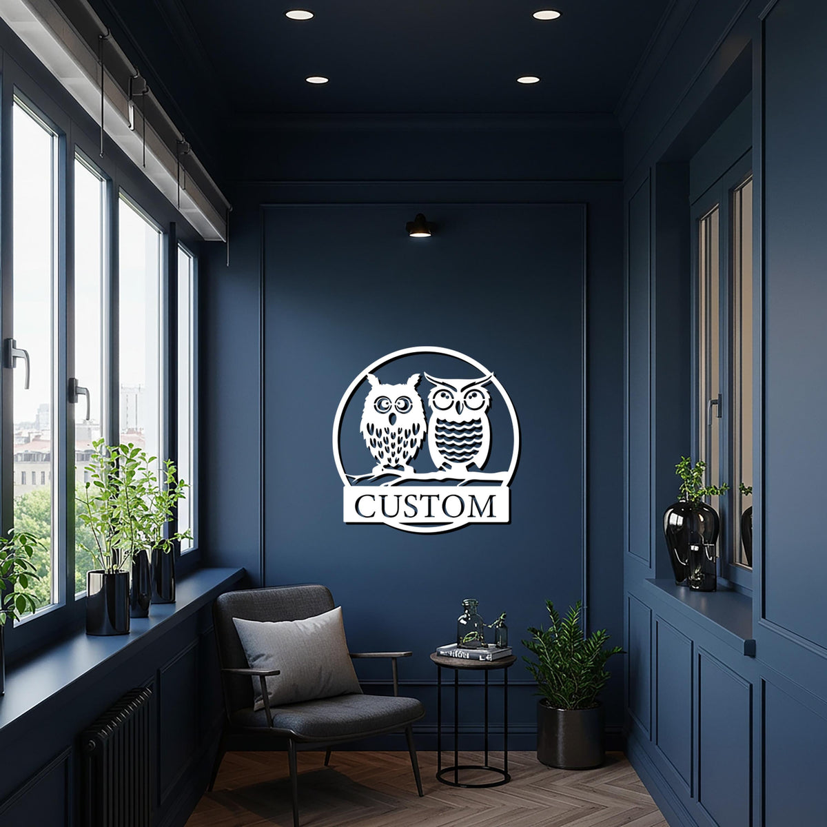 Owl Metal Wall Art, Customizable Bird Wall Decor, Rustic Owl Sculpture for Animal Lovers, Personalized Metal Accent for Unique Home Interior