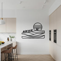 Desert Camel Caravan Metal Wall Art – Sunset Inspired Steel Wall Decor, Unique Boho Accent for Travel Lovers, Nomadic or Rustic Interiors 6