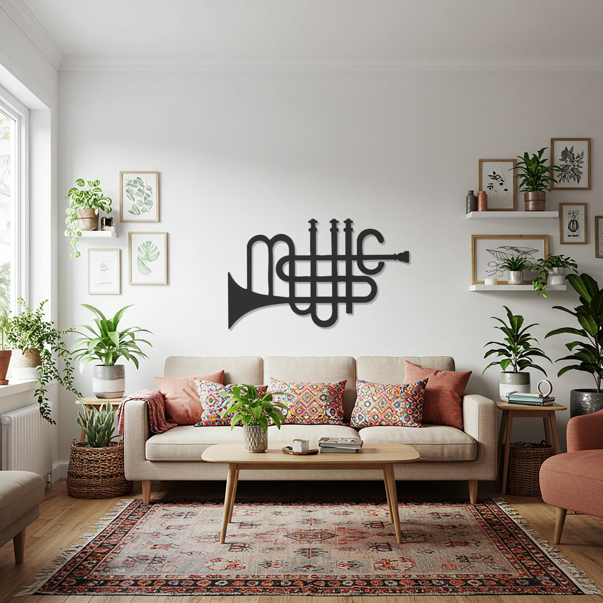 Music Metal Wall Art, Trumpet Inspired Music Lover Decor, Modern Metal Sculpture for Musicians, Jazz Enthusiasts or Creative Home Interiors