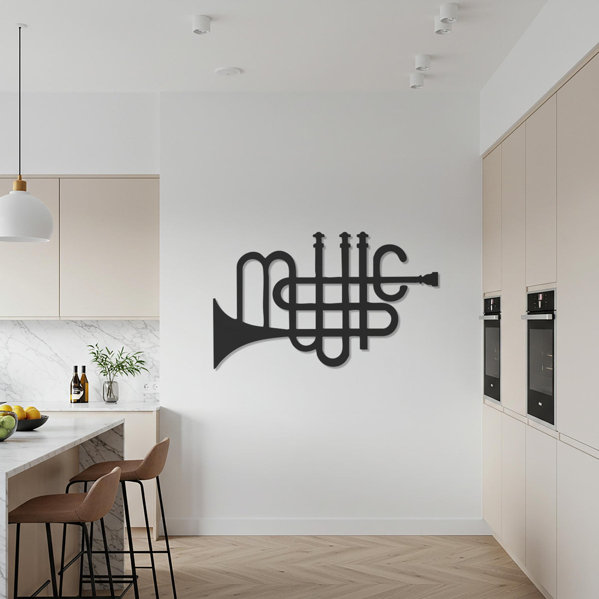 Music Metal Wall Art, Trumpet Inspired Music Lover Decor, Modern Metal Sculpture for Musicians, Jazz Enthusiasts or Creative Home Interiors
