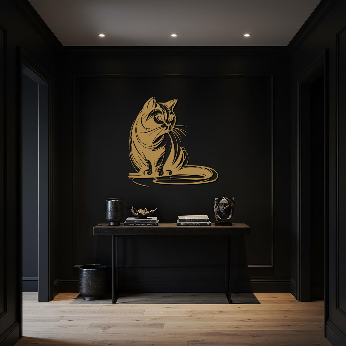 Cat Metal Wall Art, Elegant Feline Inspired Pet Decor, Modern Cat Artwork for Cat Lovers, Unique Gift for Pet Owners and Cozy Homes