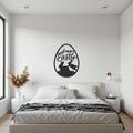 Happy Easter Metal Wall Decor, Bunny Egg Silhouette Sign, Festive Spring Wall Accent for Home, Living Room, Kitchen or Seasonal Decoration