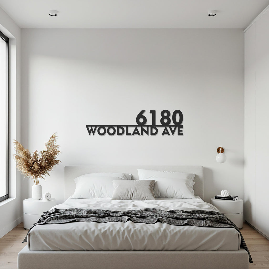 Custom Metal Welcome Sign, Personalized Address Wall Art, Modern House Number Metal Decor, Outdoor Entryway Plaque, Stylish Home Gift