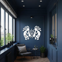 Kokopelli Metal Wall Art, Tribal Sun Design, Bohemian Metal Wall Decor, Native Inspired Wall Hanging, Unique Geometric Metal Artwork 3